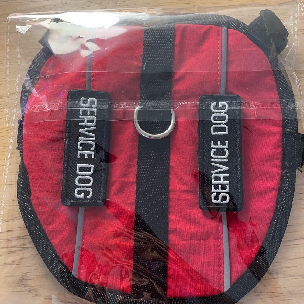 Red and Black Service Dog Vest Harness XS